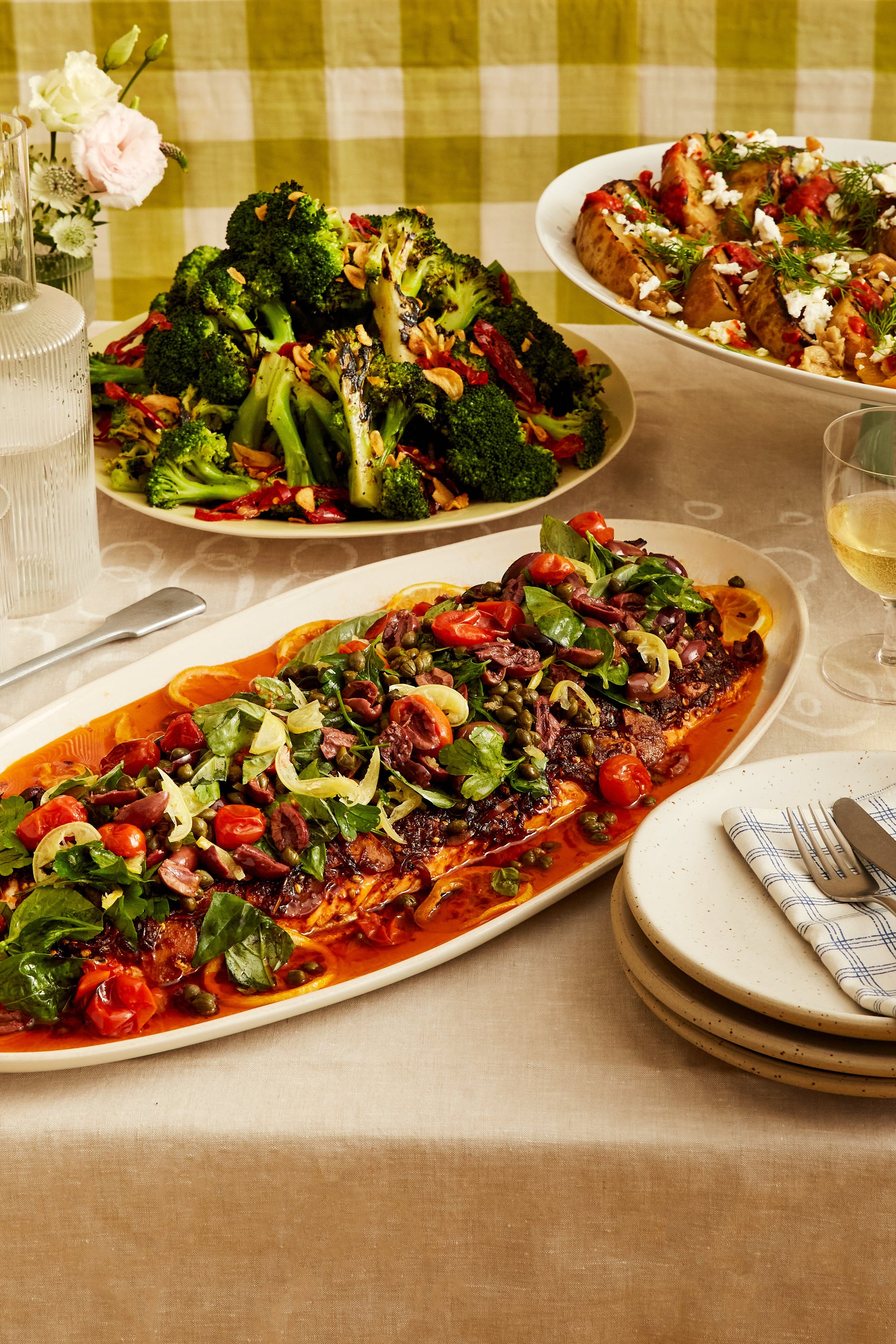 Salmon Puttanesca for Easter catering