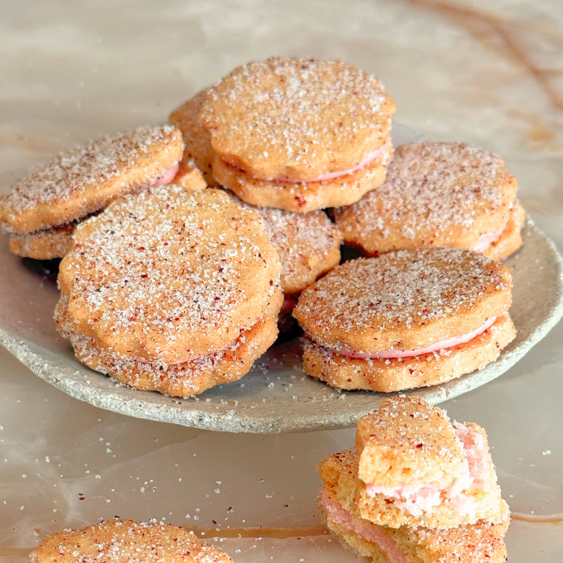 Strawberry and Sumac Almond Shortbread