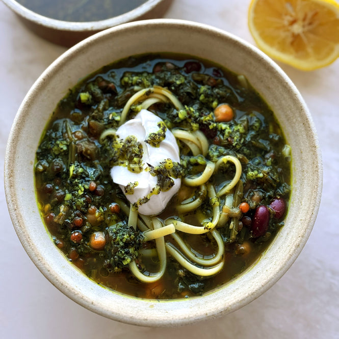 Ash-e-reshteh (Persian-inspired herb and bean soup)