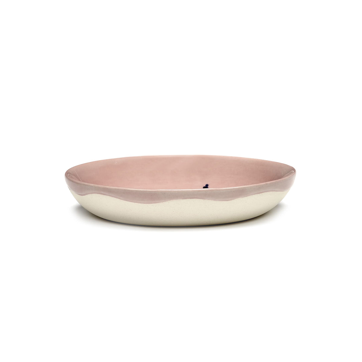 Pink Dish with Blue Pepper Motif - S