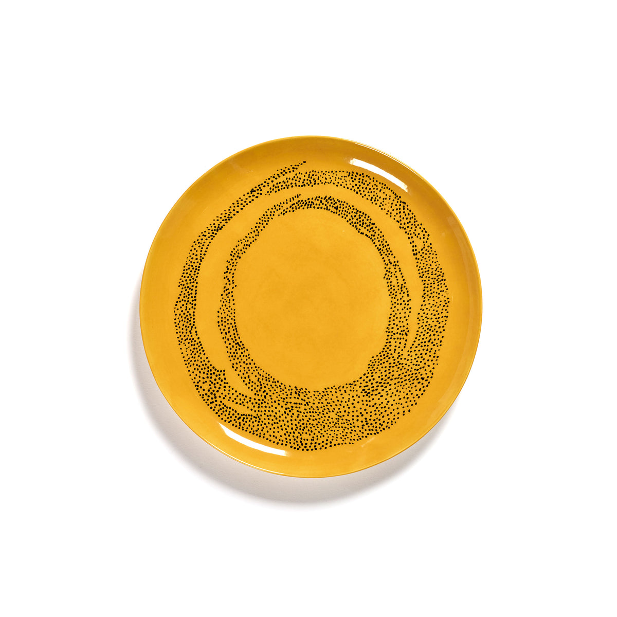 Sunny Yellow Plate with Black Dots - XS