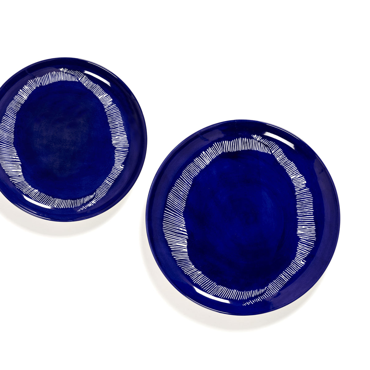 Lapis Lazuli Plate with White Stripes - L
