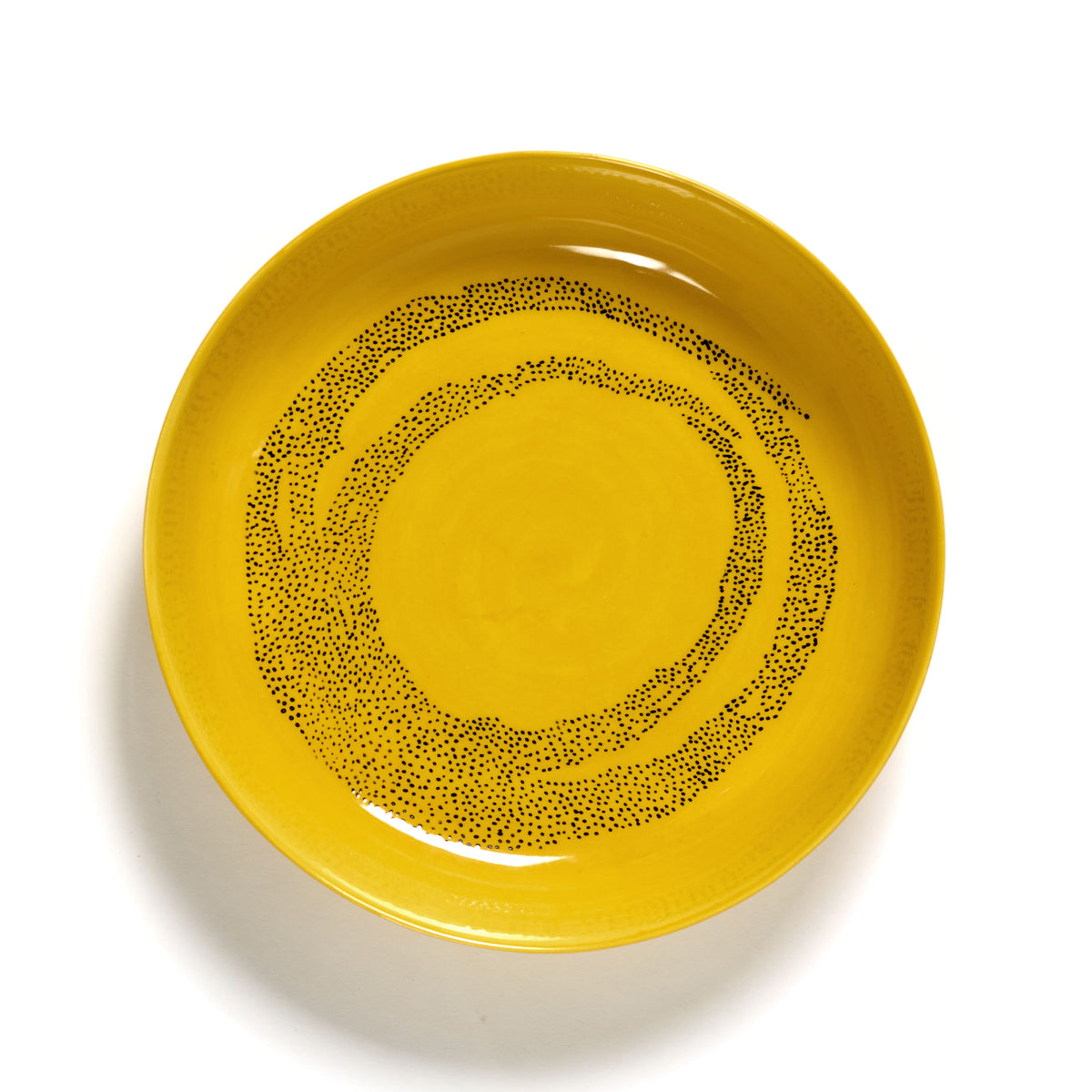 Yellow High Plate with Black Dots
