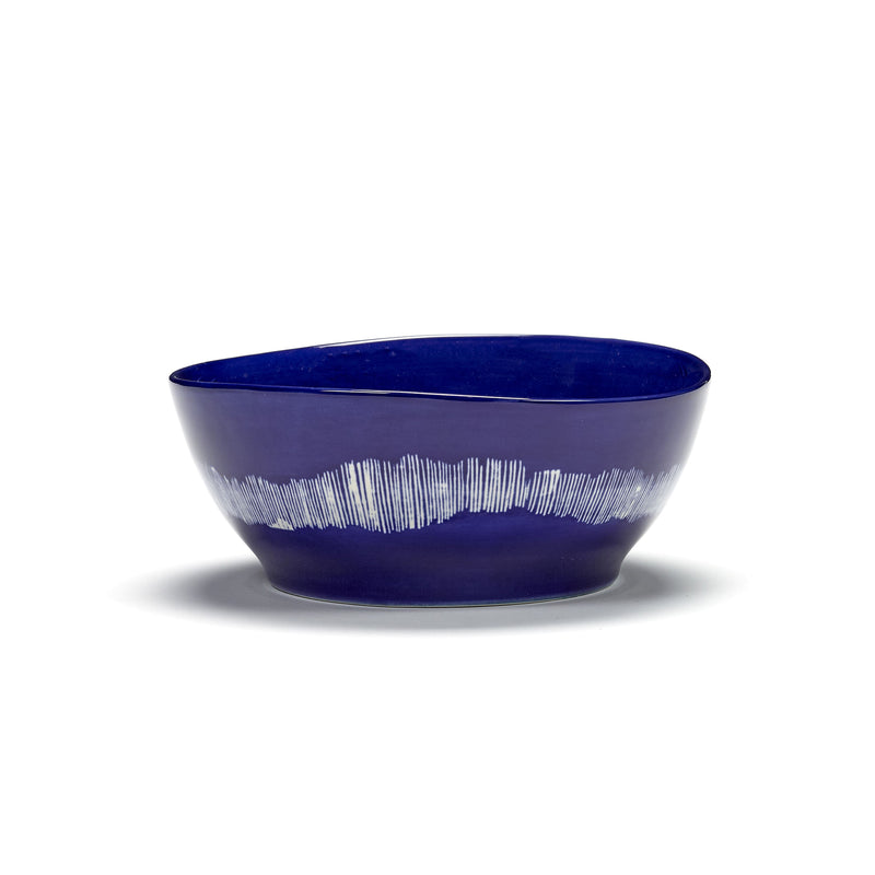 Lapis Lazuli Bowl with White Stripes - L