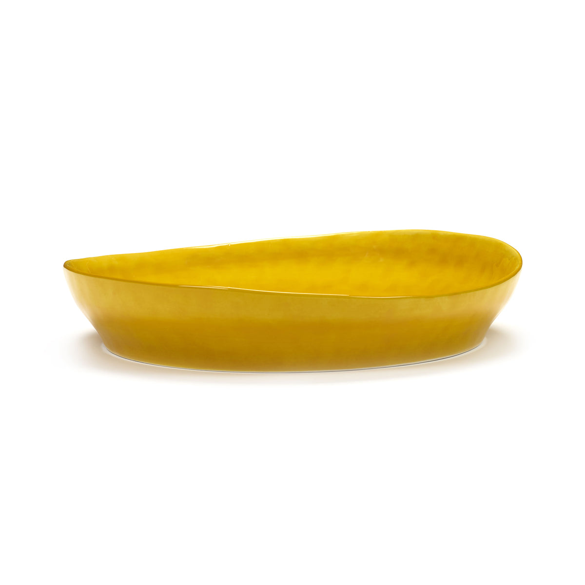 Sunny Yellow High Side Serving Plate with Black Dots