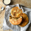 Leek and lamb stuffed Batbout 