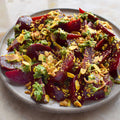 Beetroot with green miso dressing and nori almonds