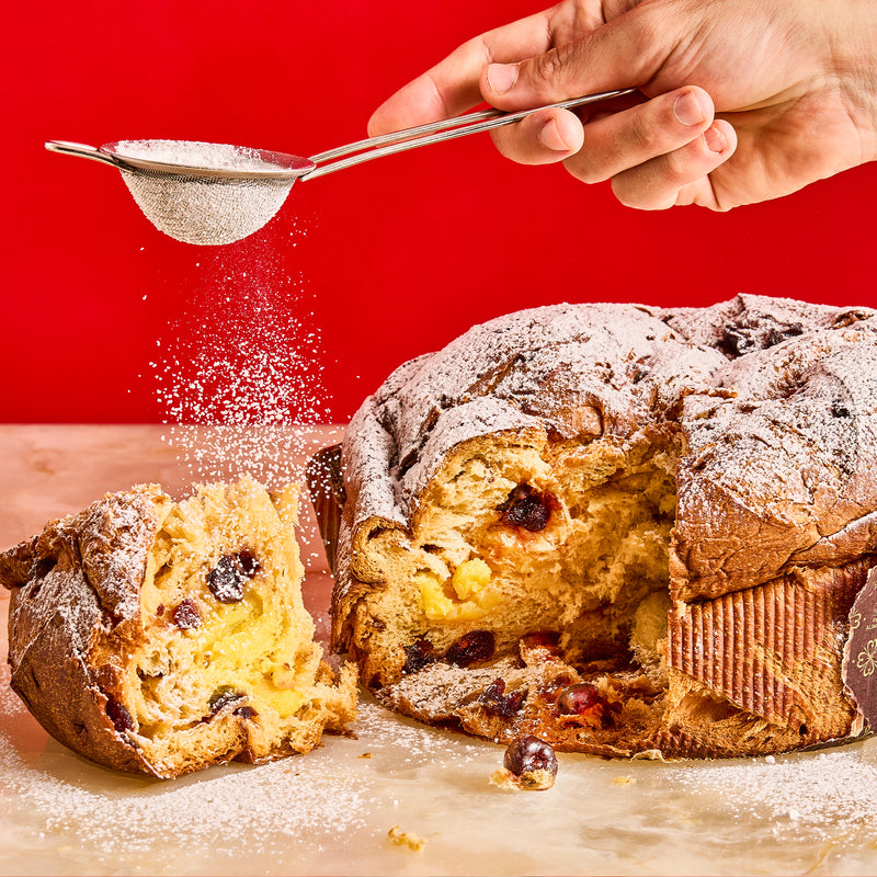 Panettone with Cherries and Custard