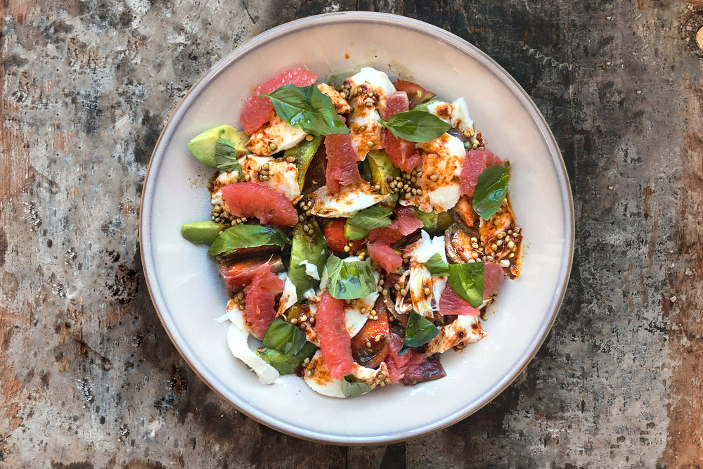 California style caprese salad