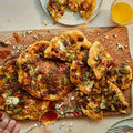 Cheese, chorizo and spring onion pancakes