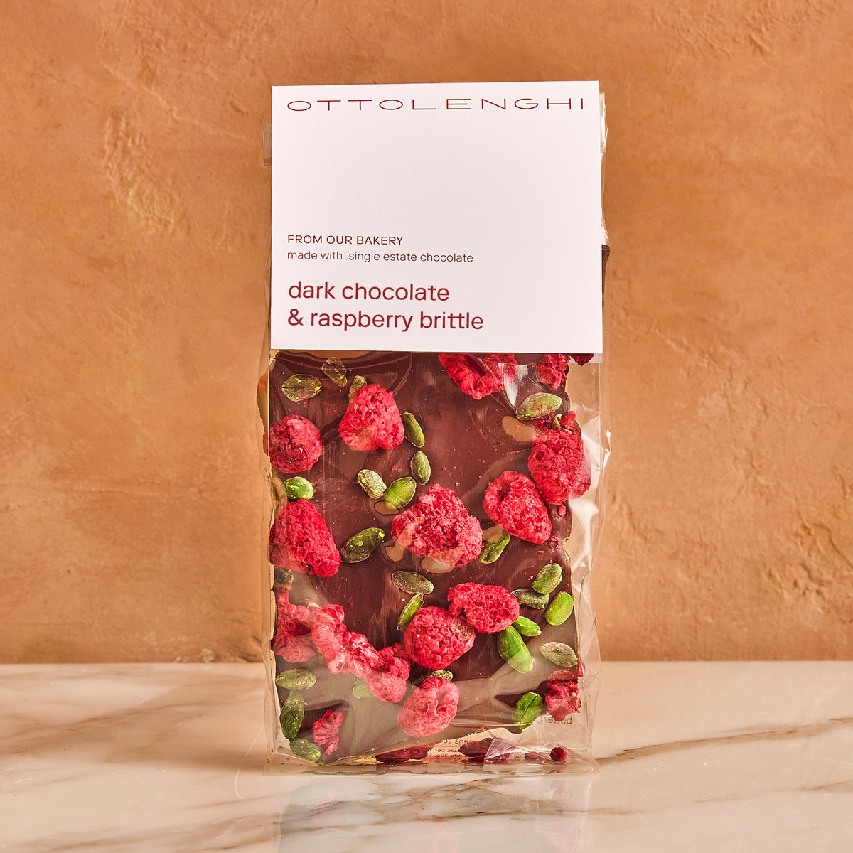 Dark Chocolate, Pistachio and Raspberry Brittle