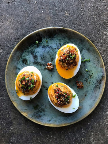 Devilled eggs with tangerine rayu | Ottolenghi Recipes