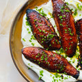Glazed hasselback sweet potatoes