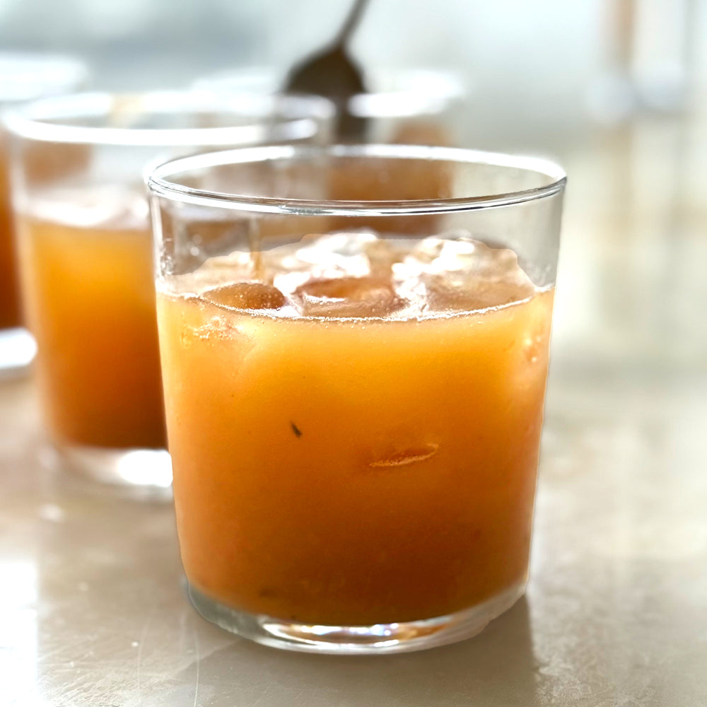 Iced peach and green tea, a.k.a. 'The Lawnmower'