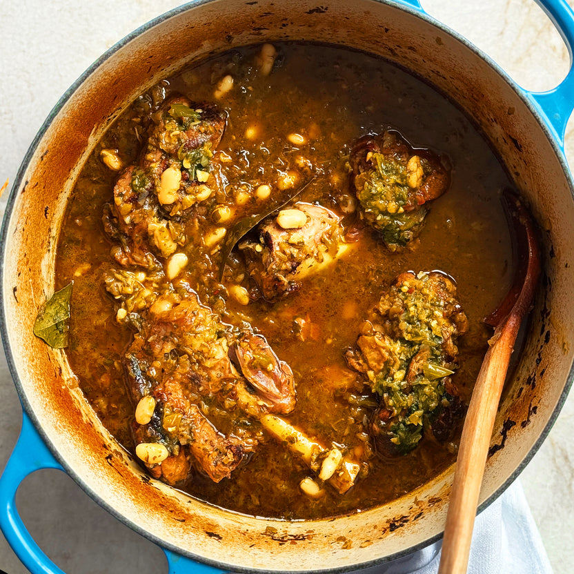 Lamb shank chilli with beans | Ottolenghi Recipes