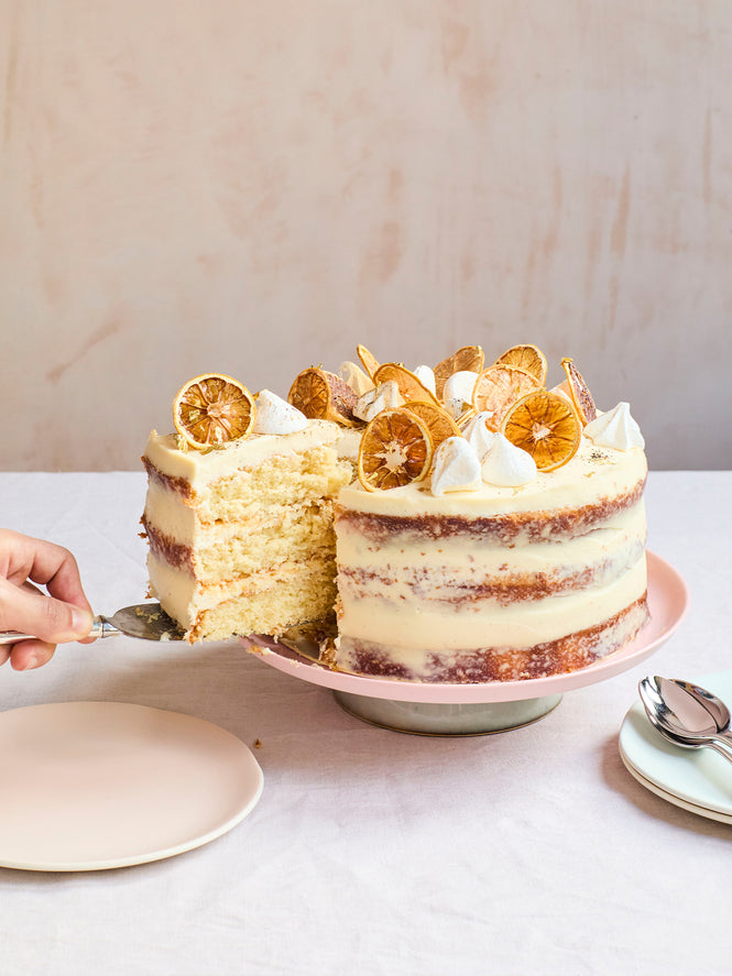 Lemon and labneh mascarpone layer cake