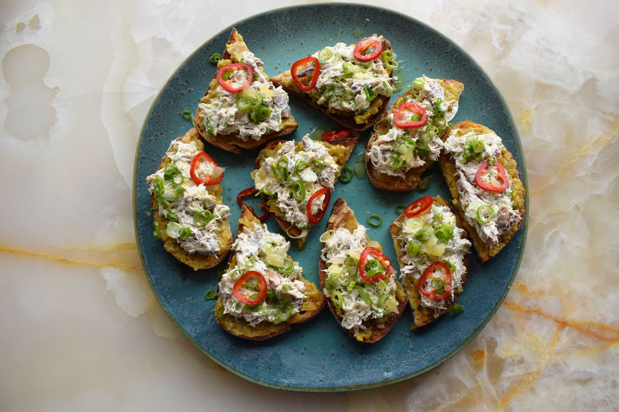 Mackerel paté with curried onions and lemon