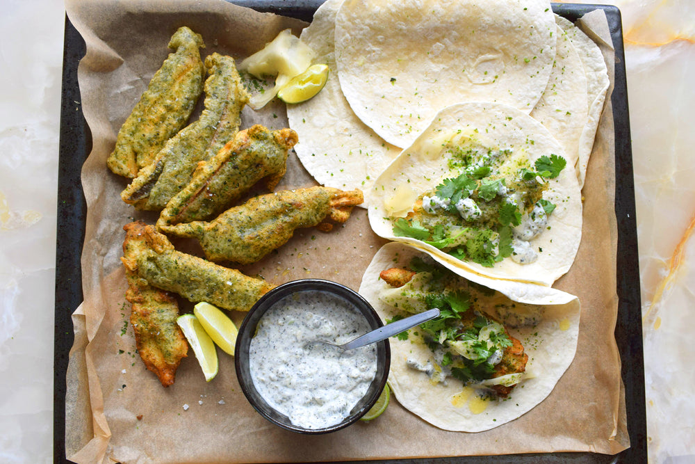 Nori “fish finger” tacos with tartar sauce