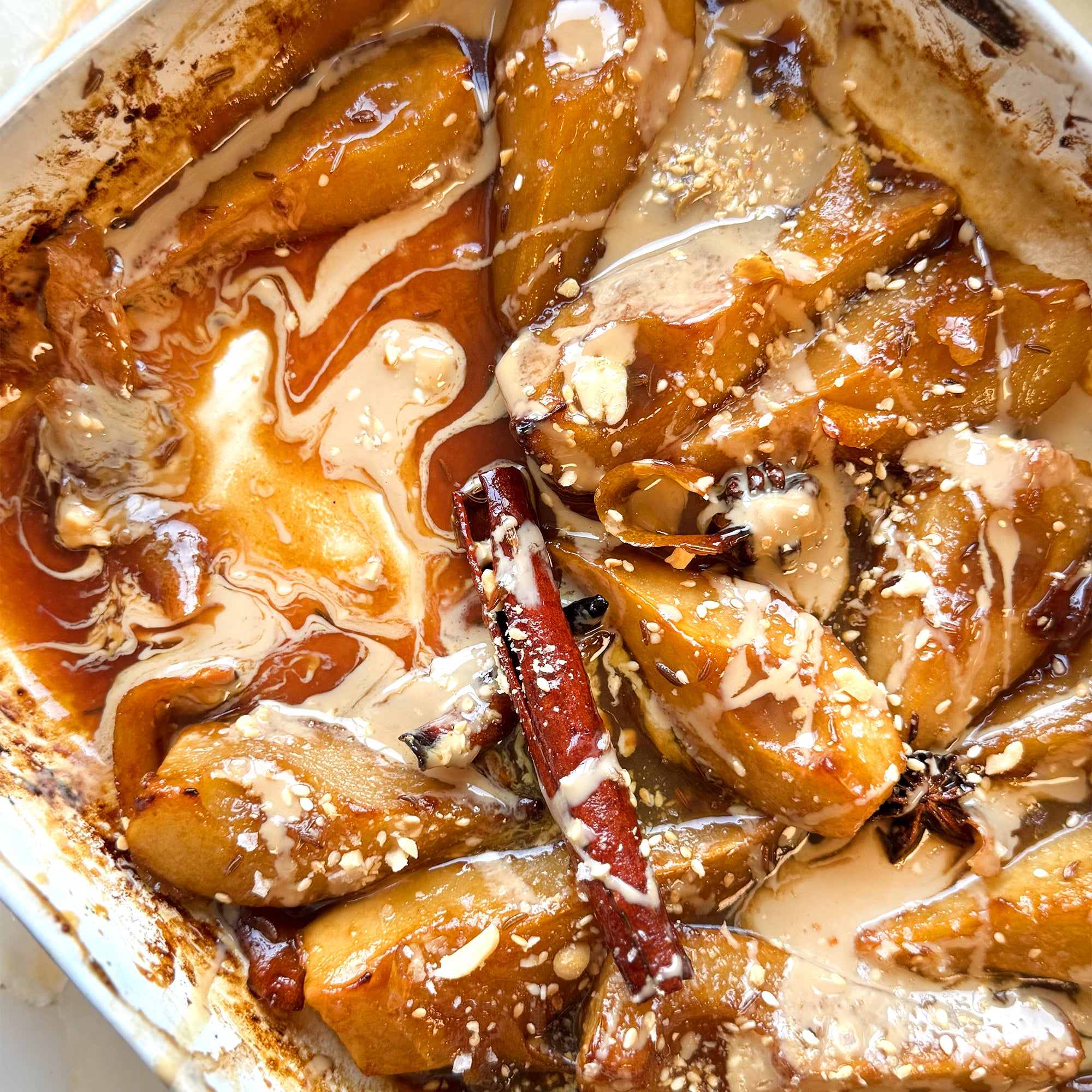 Miso butter baked pears