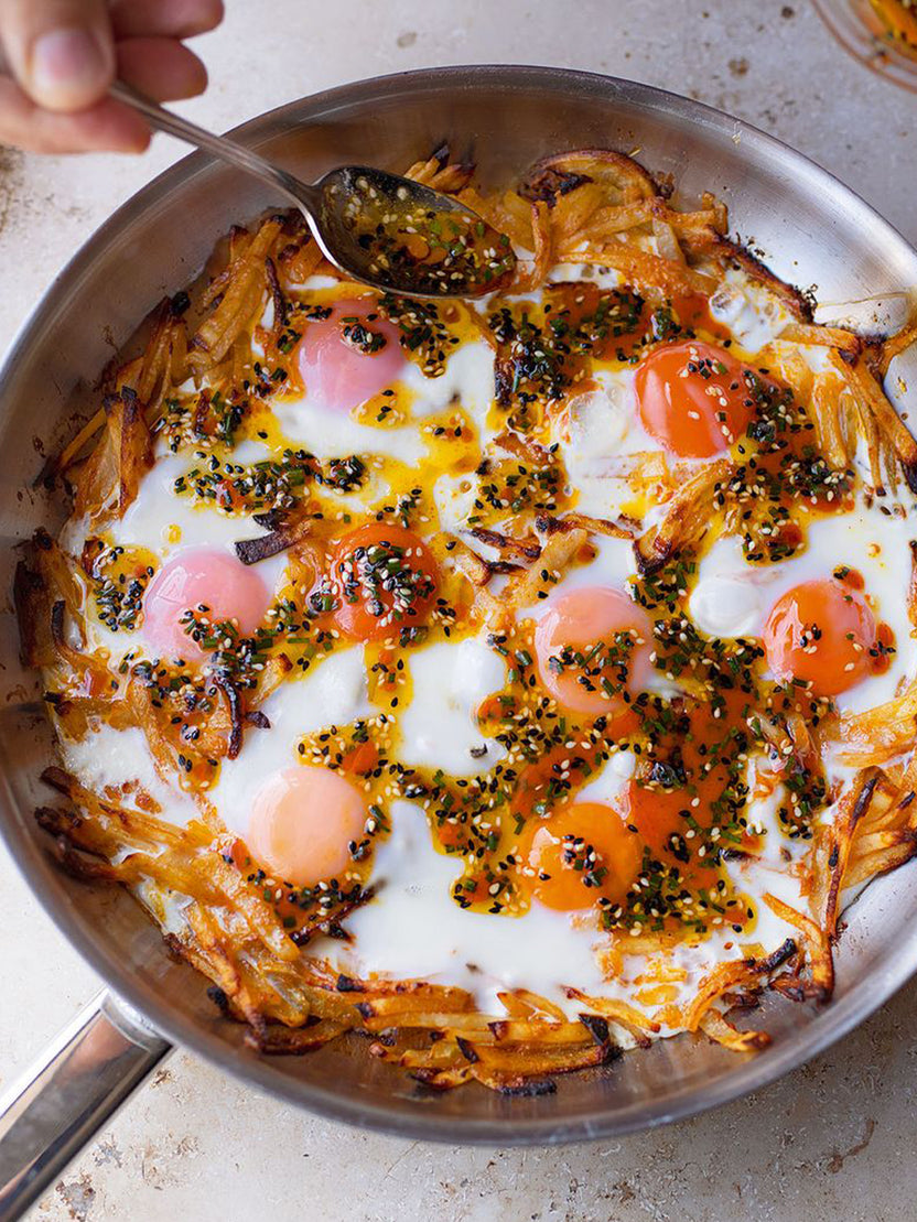 potato and gochujang braised eggs recipe Ottolenghi Recipes