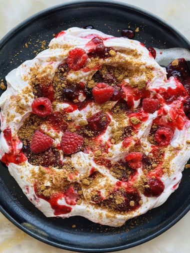 Raspberry and pomegranate molasses fool