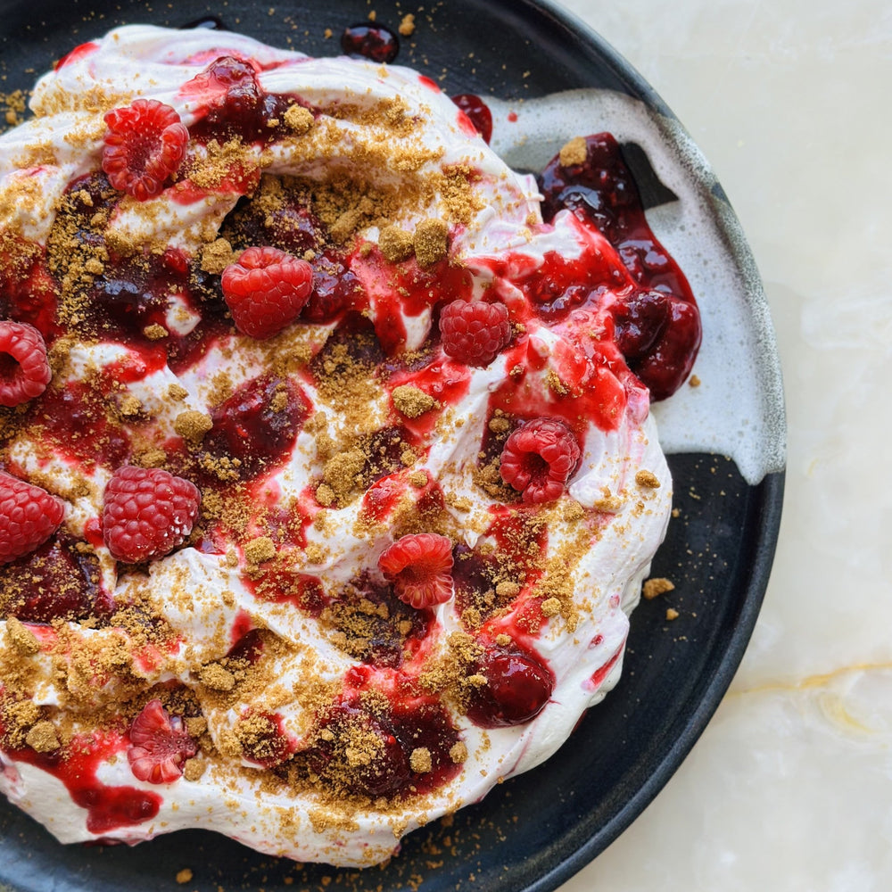 Raspberry and pomegranate molasses fool