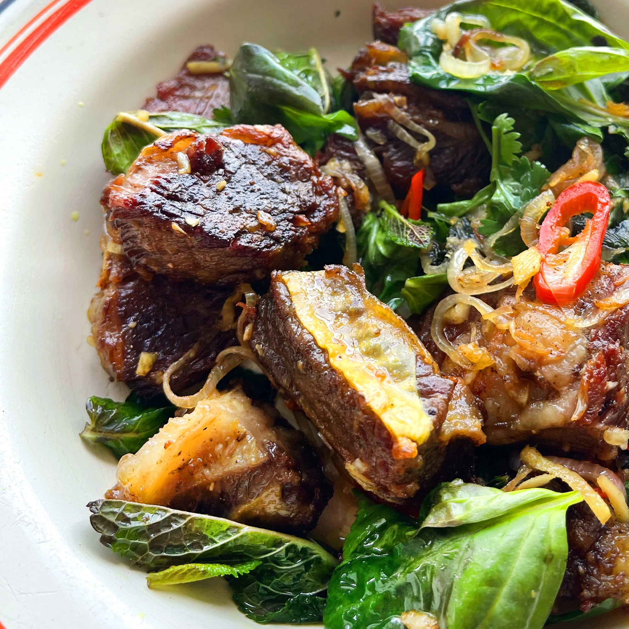 Confit Short Ribs and Stir-Fried Beef with Mint | Ottolenghi Recipes