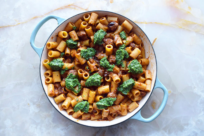 Rigatoni with fennel sausage sauce, pecorino and anchovy