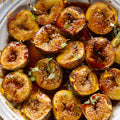 Roasted figs with pomegranate molasses and orange zest