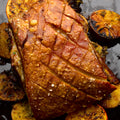 Roasted pork belly with orange and star anise