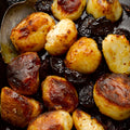 Roasted potatoes with caramel and Agen prunes