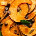 Roasted pumpkin with chestnut, cinnamon and bay leaves