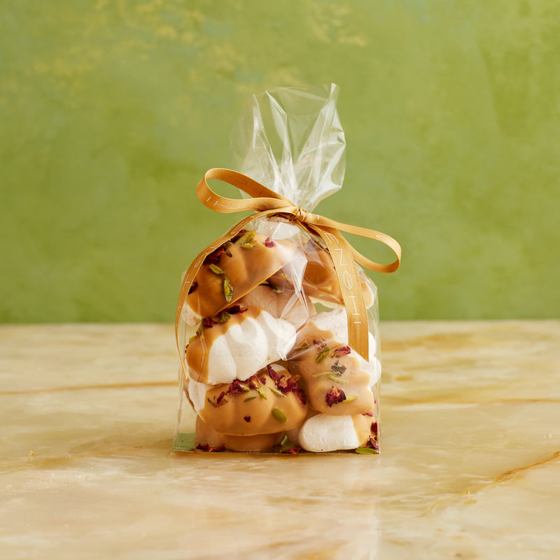 Rose Meringues with Caramelised White Chocolate