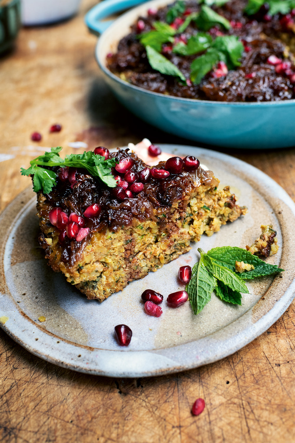 Shawarma meatloaf with caramelised onions