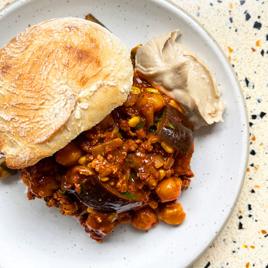 Spiced lamb Sloppy Joe