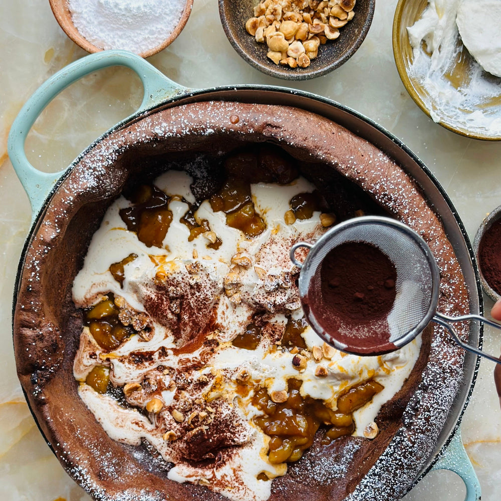 Chocolate Dutch Baby with caramelised bananas (4)