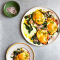 Turmeric fried eggs with tamarind dressing