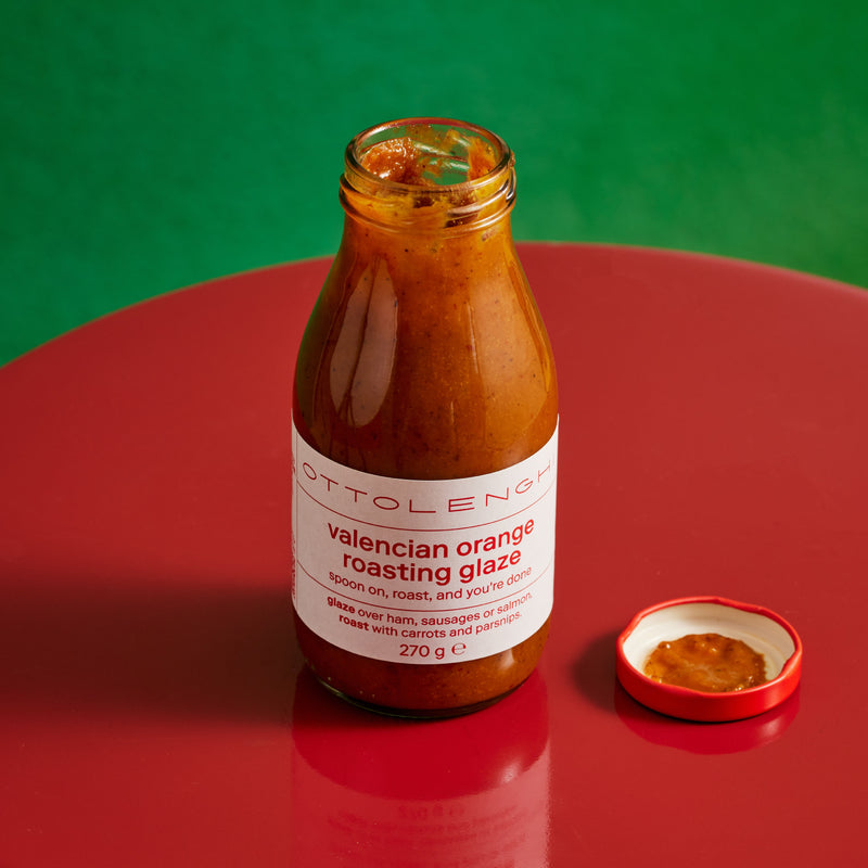 Valencian Orange Roasting Glaze Christmas background