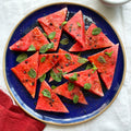 Watermelon with lime syrup and spiced salt
