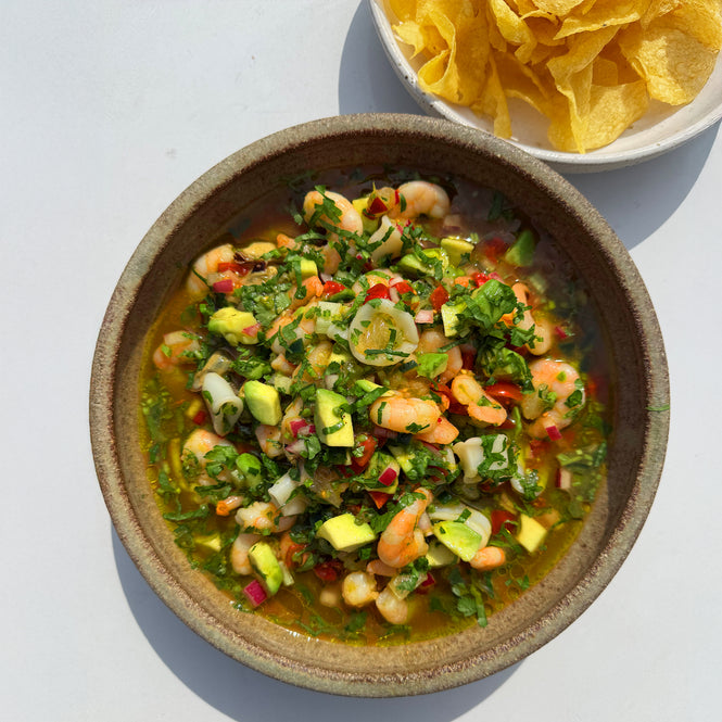 Acapulco ceviche (a spicy seafood salad)