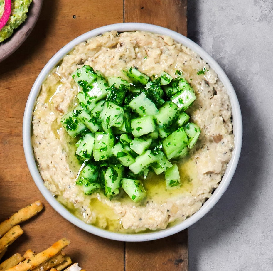 Mutabal with Parsley Cucumber