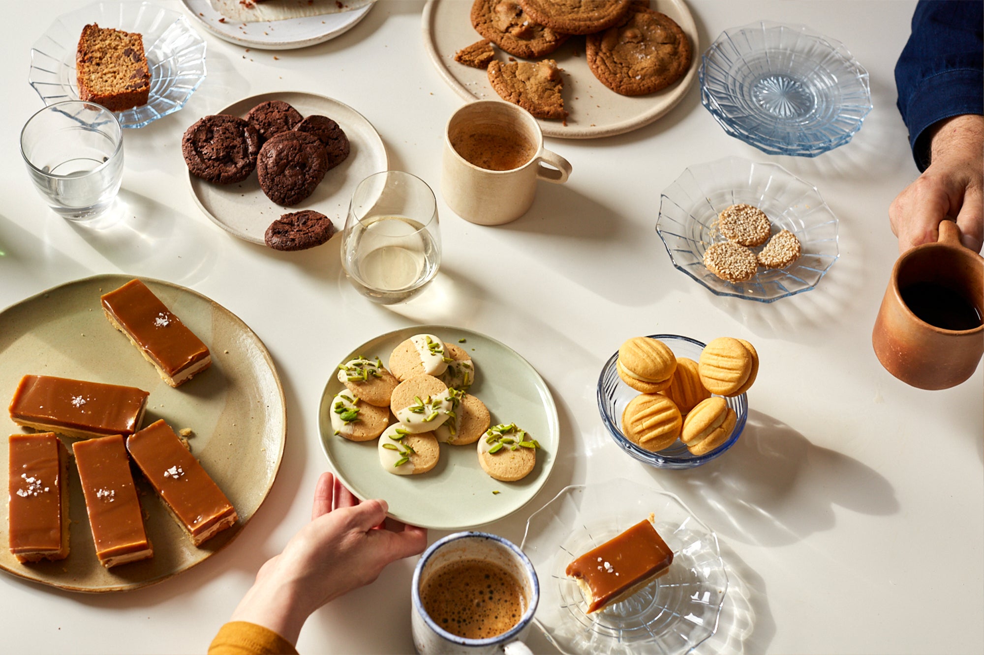 Biscuits and Coffees on a table